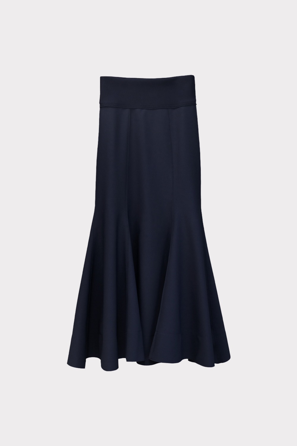 Godet-Panel Long Skirt 21_Navy