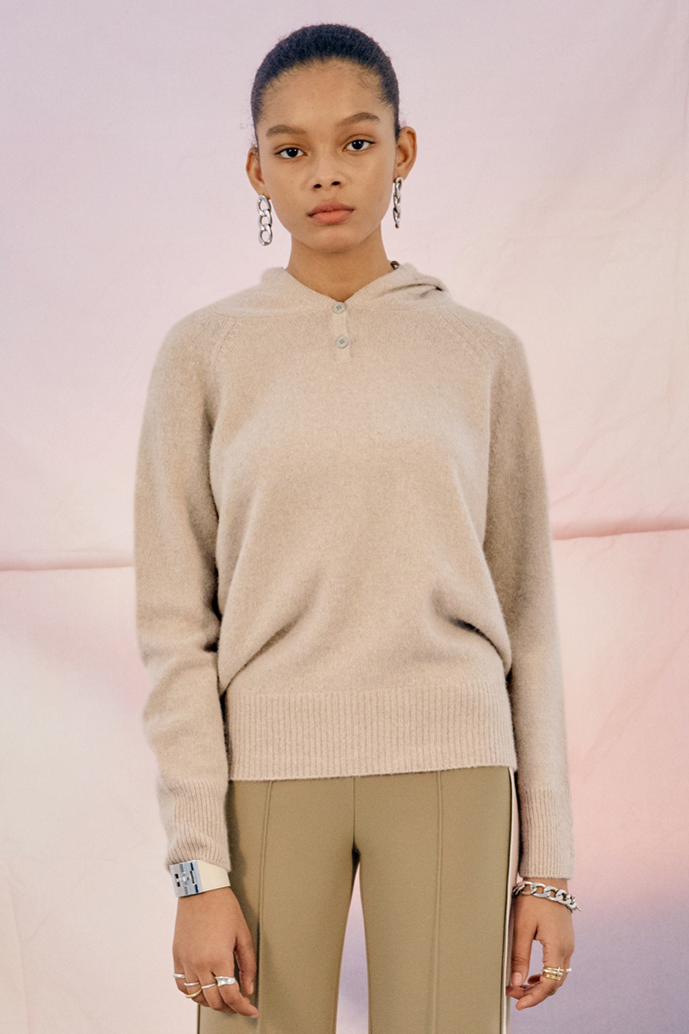 [NEW] Alma Hood Sweater_Oyster