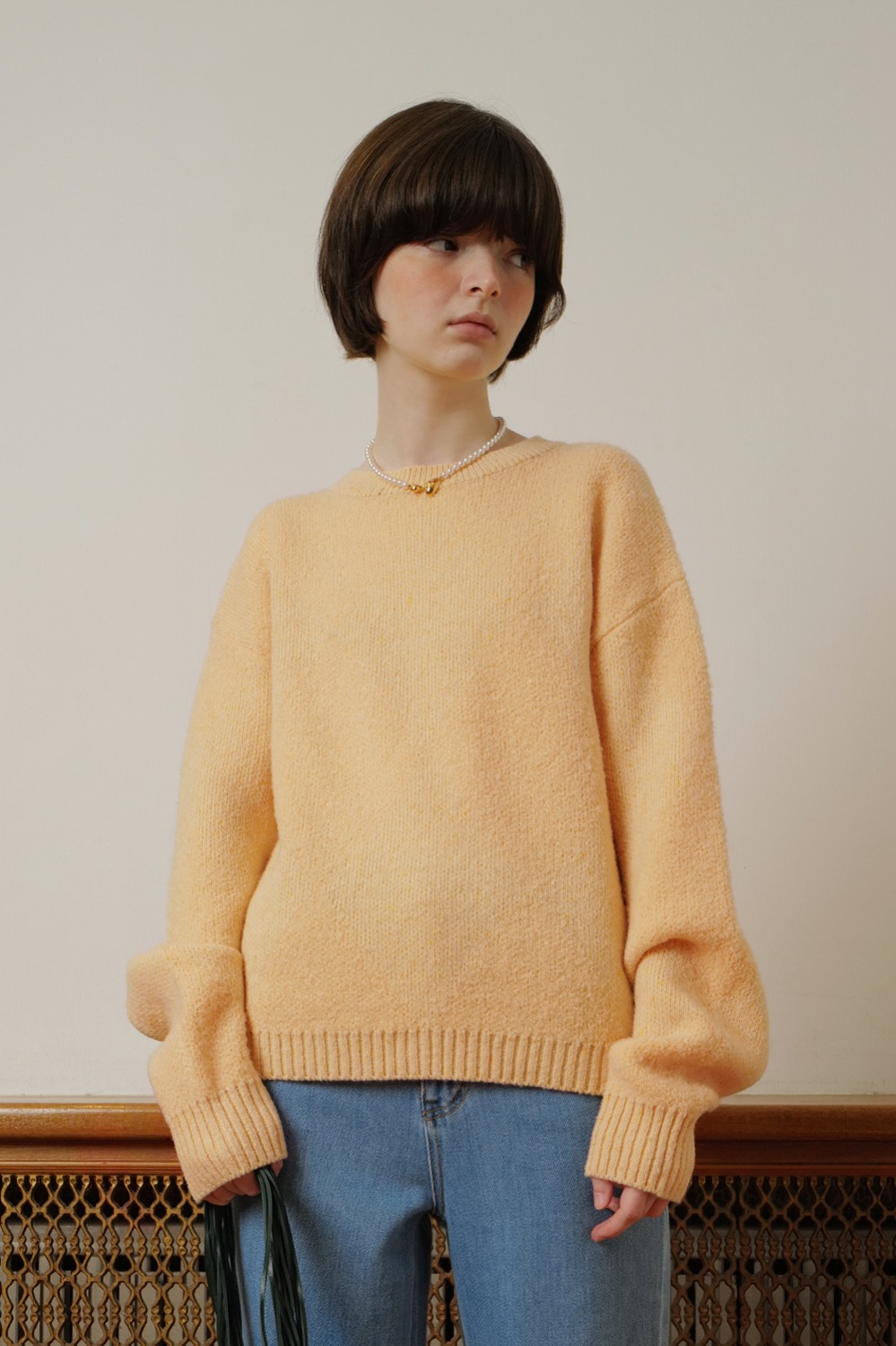 Dia Textured Sweater_Apricot