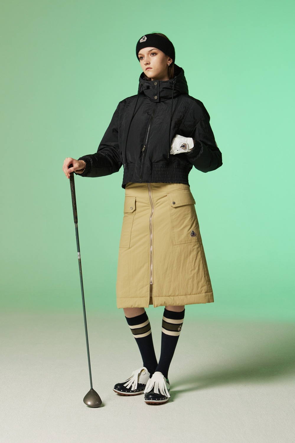 Pratt Padded Pocket Skirt_Beige