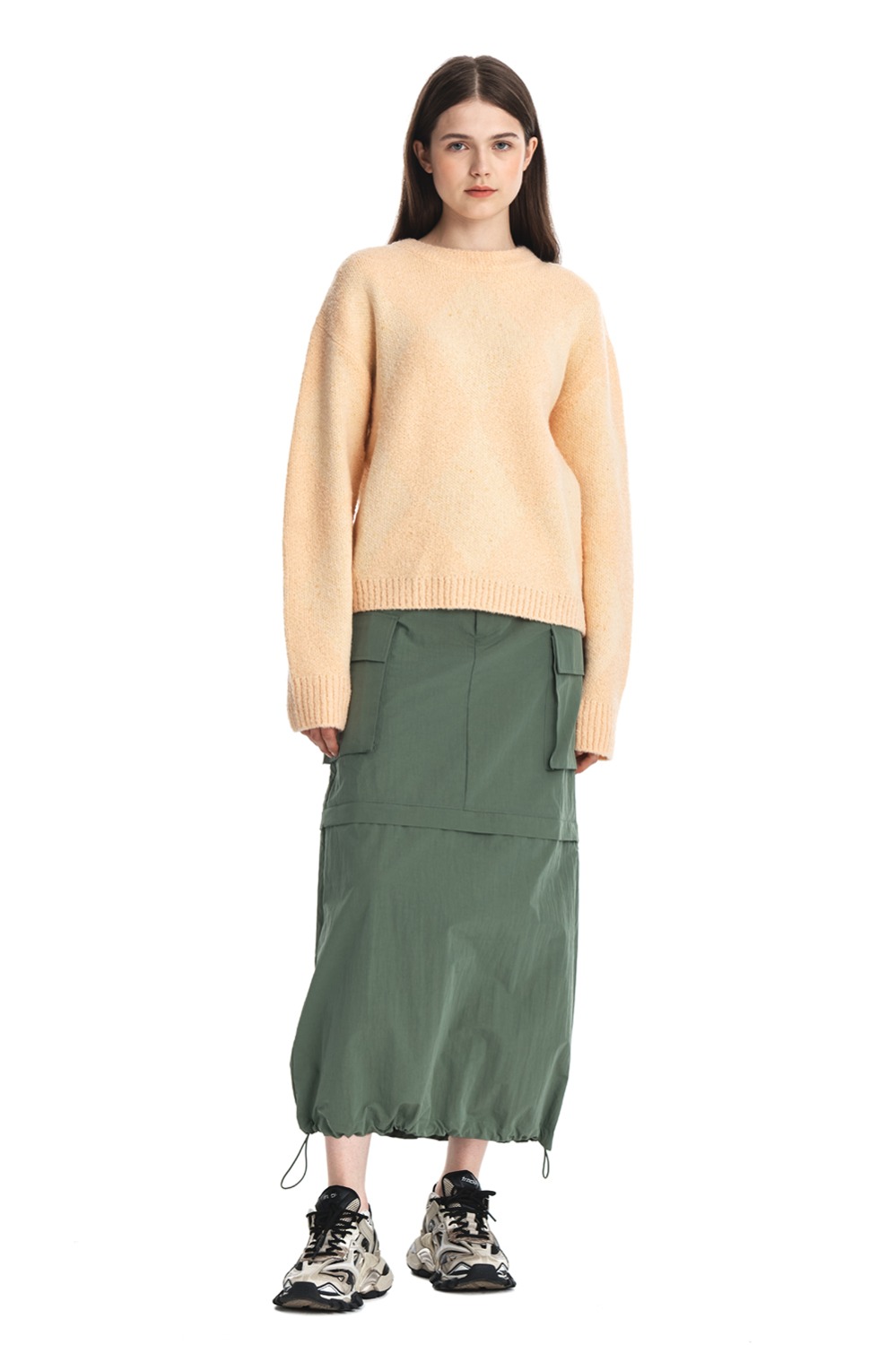 Vermont Slit Pocket Skirt_Khaki